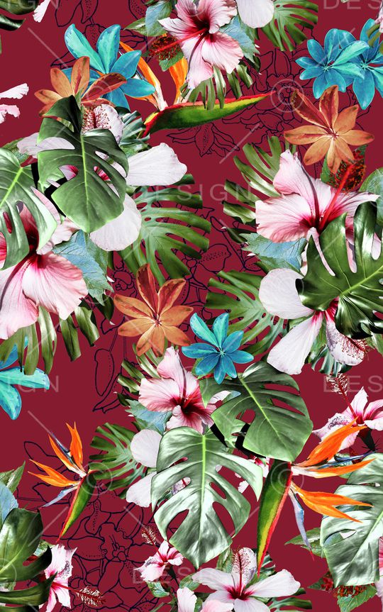 花卉印花华亿平台图片