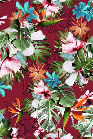 花卉印花华亿平台图片