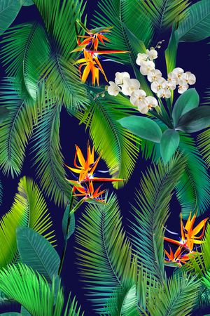 天堂鸟花印花华亿平台图片