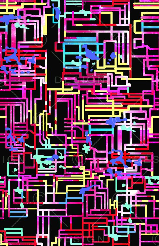 抽象几何印花华亿平台图片