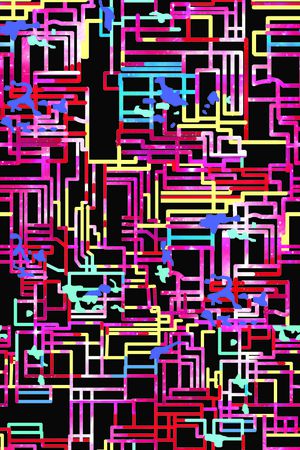 抽象几何印花华亿平台图片