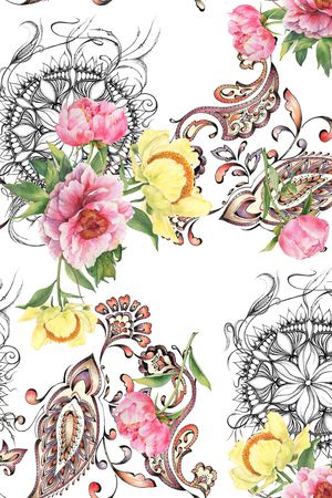 水墨印花华亿平台图片