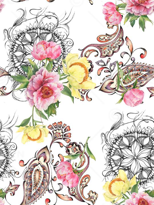 水墨印花华亿平台图片