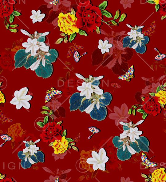 花卉印花华亿平台图片