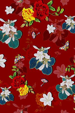 花卉印花华亿平台图片