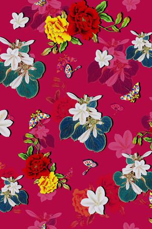 花卉印花华亿平台图片