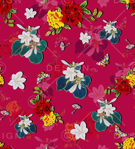 花卉印花华亿平台图片