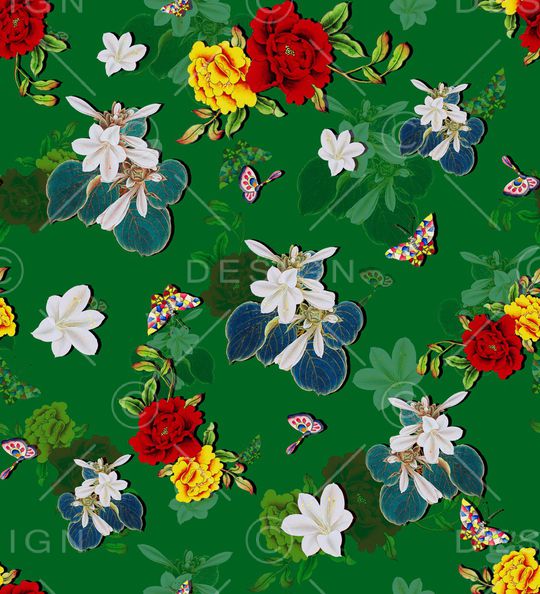 花卉印花华亿平台图片