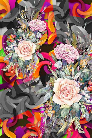 抽象印花华亿平台图片