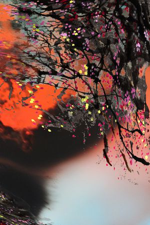 水墨底纹印花华亿平台图片