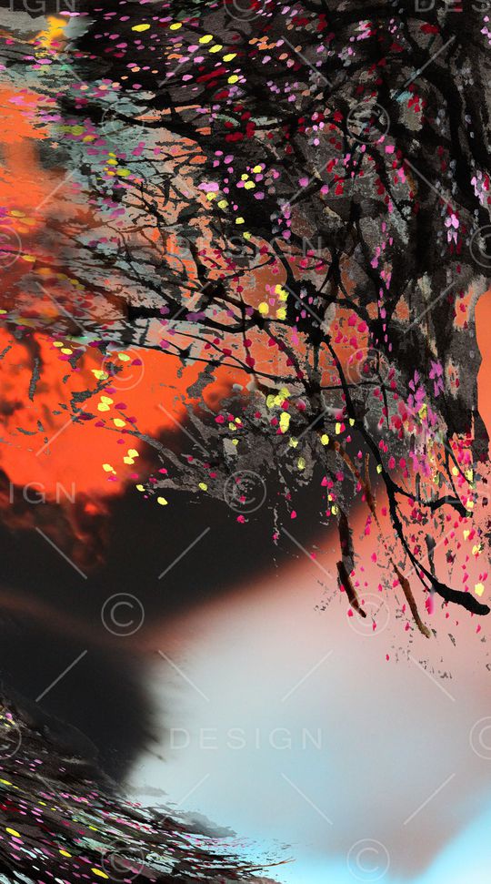 水墨底纹印花华亿平台图片