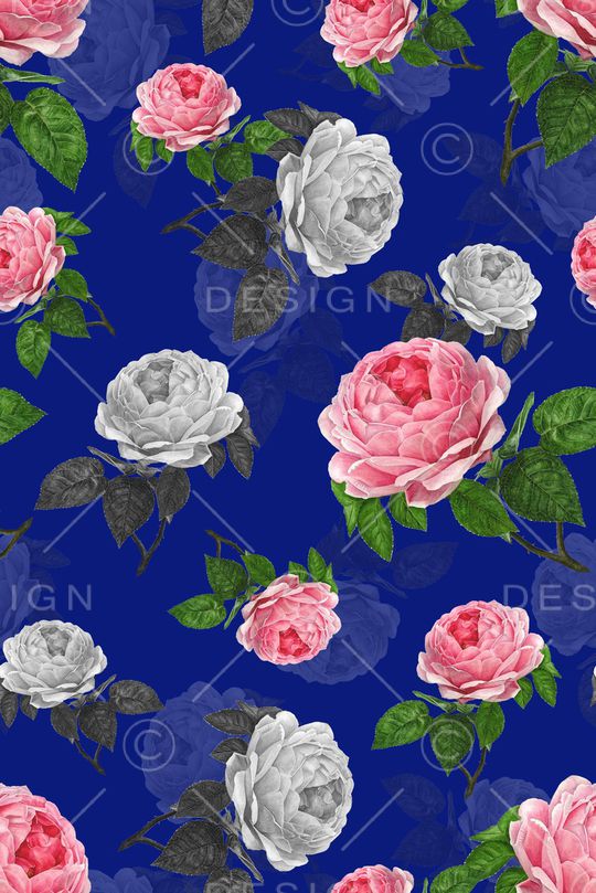 手绘花卉印花华亿平台图片