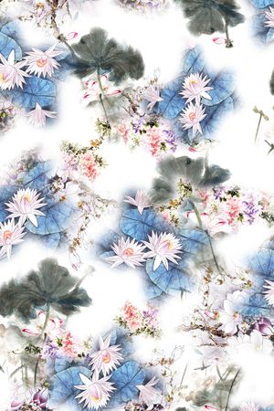 工笔印花华亿平台图片