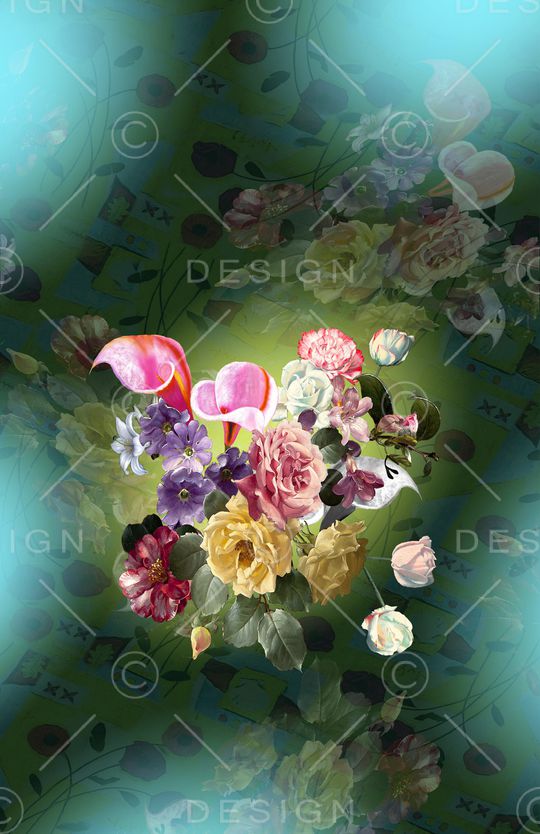 花卉印花华亿平台图片