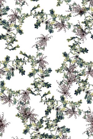 抽象手绘水彩画植物纹理花卉数码印花印花华亿平台图片