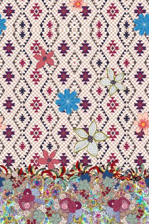 民族风花纹印花华亿平台图片