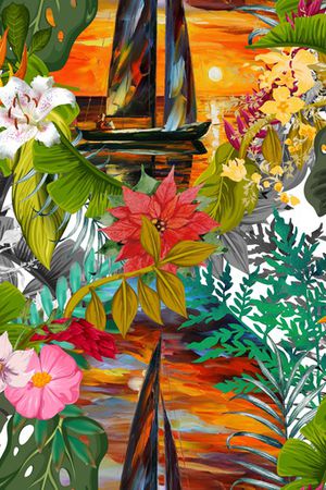 花卉印花华亿平台图片