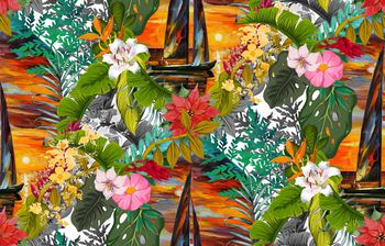 花卉印花华亿平台图片