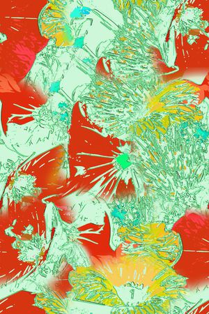 抽象艺术手绘印花华亿平台图片