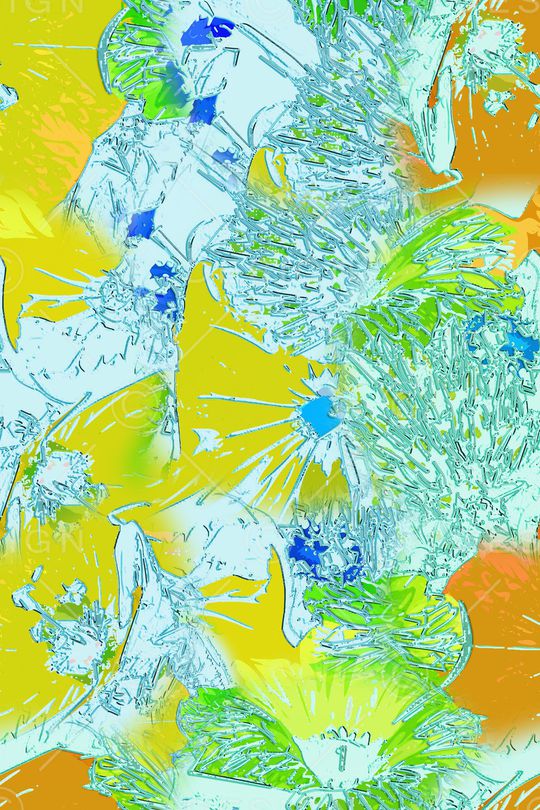 抽象艺术手绘印花华亿平台图片