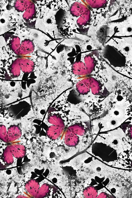 蝴蝶印花华亿平台图片