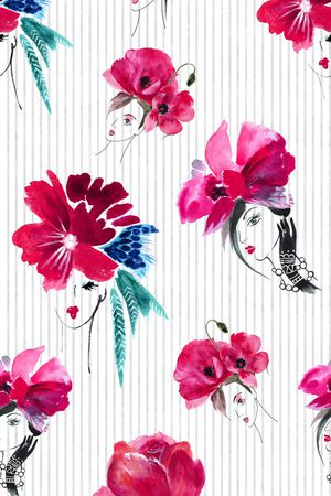 罂粟花印花华亿平台图片