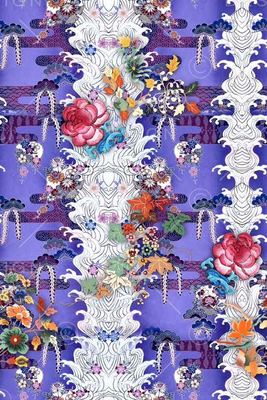 中国风印花华亿平台图片