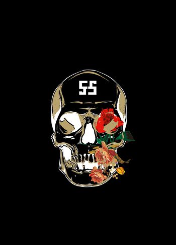 骷髅花卉印花华亿平台图片