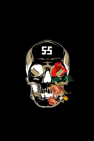 骷髅花卉印花华亿平台图片