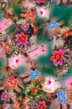 花卉印花华亿平台图片