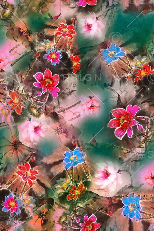 花卉印花华亿平台图片