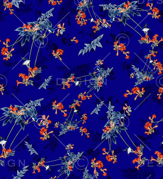 手绘花印花华亿平台图片