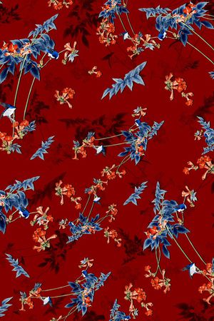 手绘花印花华亿平台图片