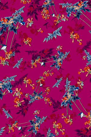 手绘花印花华亿平台图片