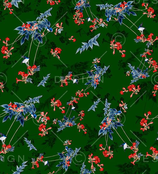 手绘花印花华亿平台图片