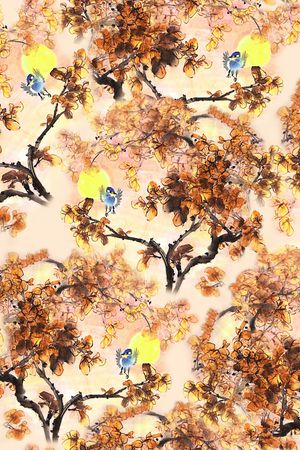 中国风印花华亿平台图片