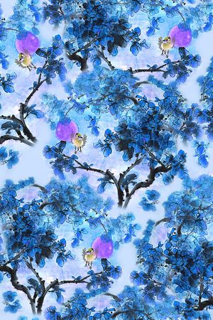 中国风印花华亿平台图片