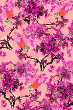 中国风印花华亿平台图片