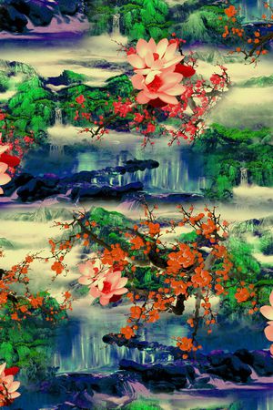 中国风印花华亿平台图片