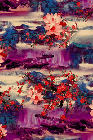 中国风印花华亿平台图片