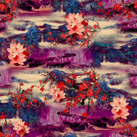 中国风印花华亿平台图片