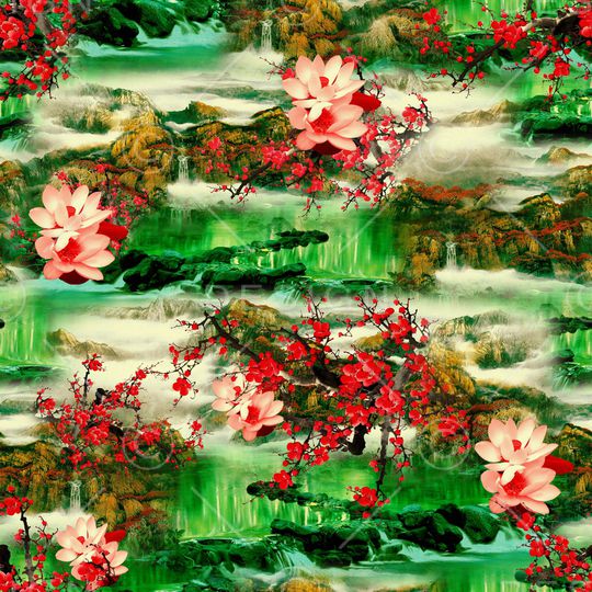 中国风印花华亿平台图片