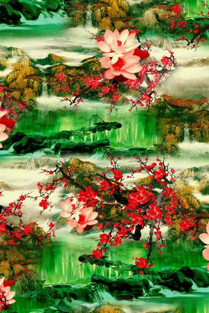 中国风印花华亿平台图片