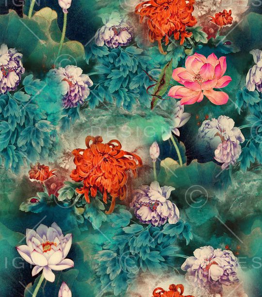 中国风印花华亿平台图片