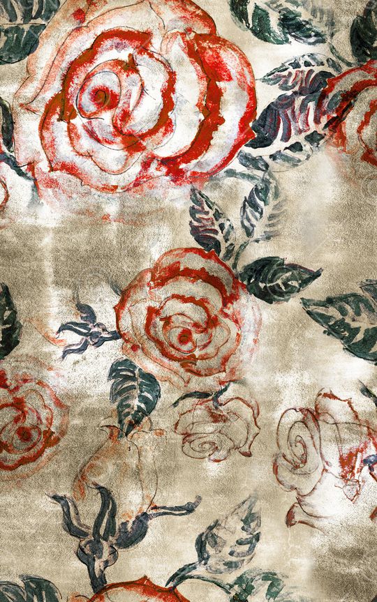 斑驳花卉印花华亿平台图片