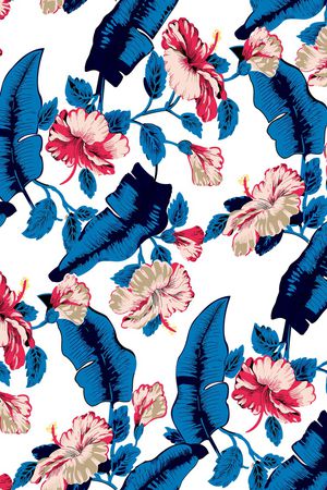 热带植物印花华亿平台图片