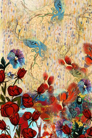 油画笔触印花华亿平台图片