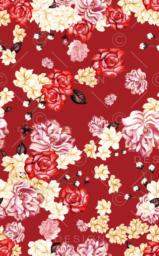 花卉印花华亿平台图片