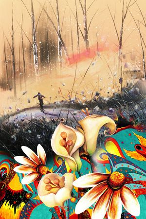 油画笔触印花华亿平台图片