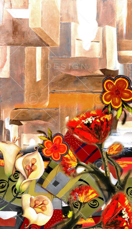 油画笔触印花华亿平台图片